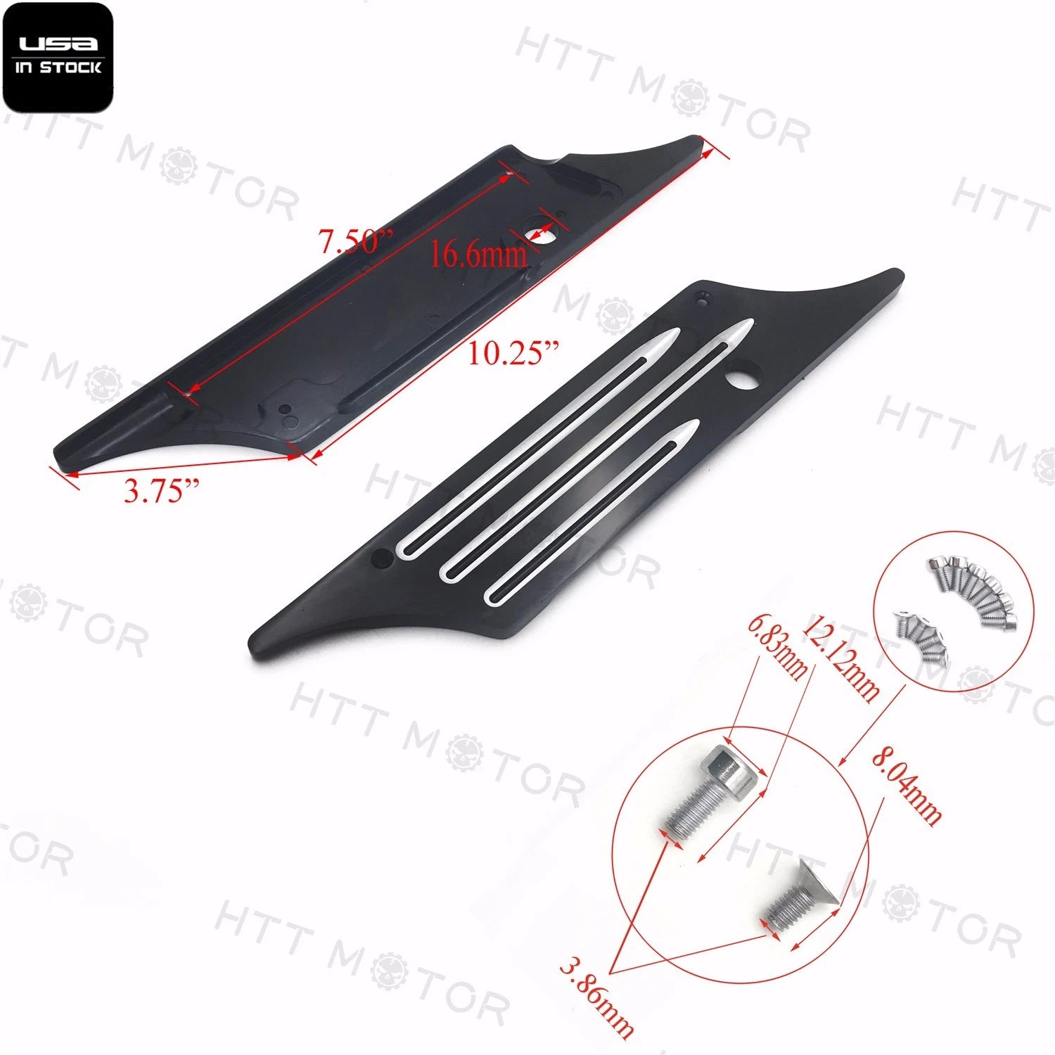 Saddlebag Latch Covers for Harley Davidson Touring (1993–2013) Black Pair