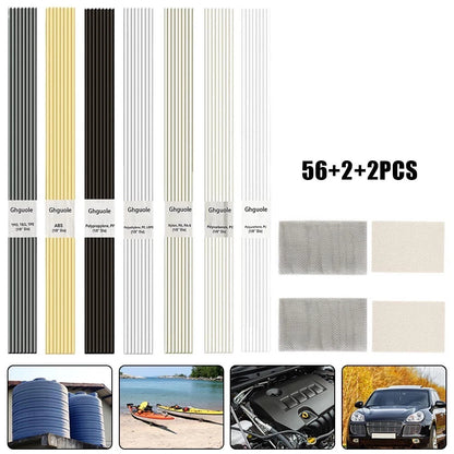 Plastic Welding Rods Kit with Stainless Steel Mesh and Sandpaper