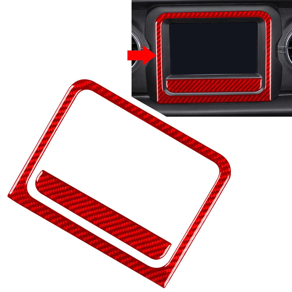 Carbon Red GPS Navigation Panel Cover Trim for Jeep Wrangler JL (2018–2023)
