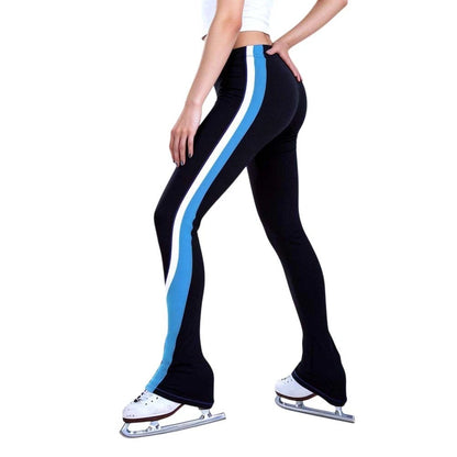 Waterproof Striped Elastic Leggings for Women (Figure Skating Practice)