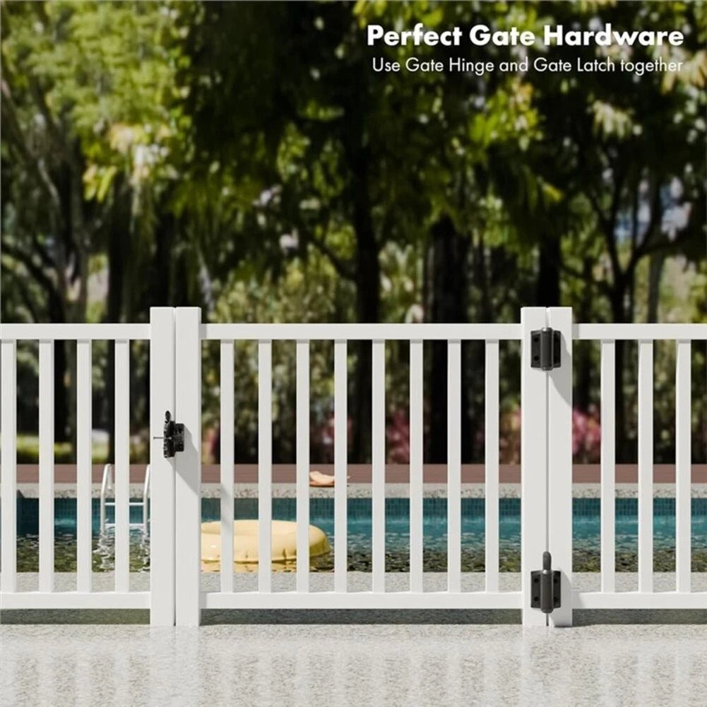 2X Outdoor Pool Gate Hinges for Universal Use (Black)