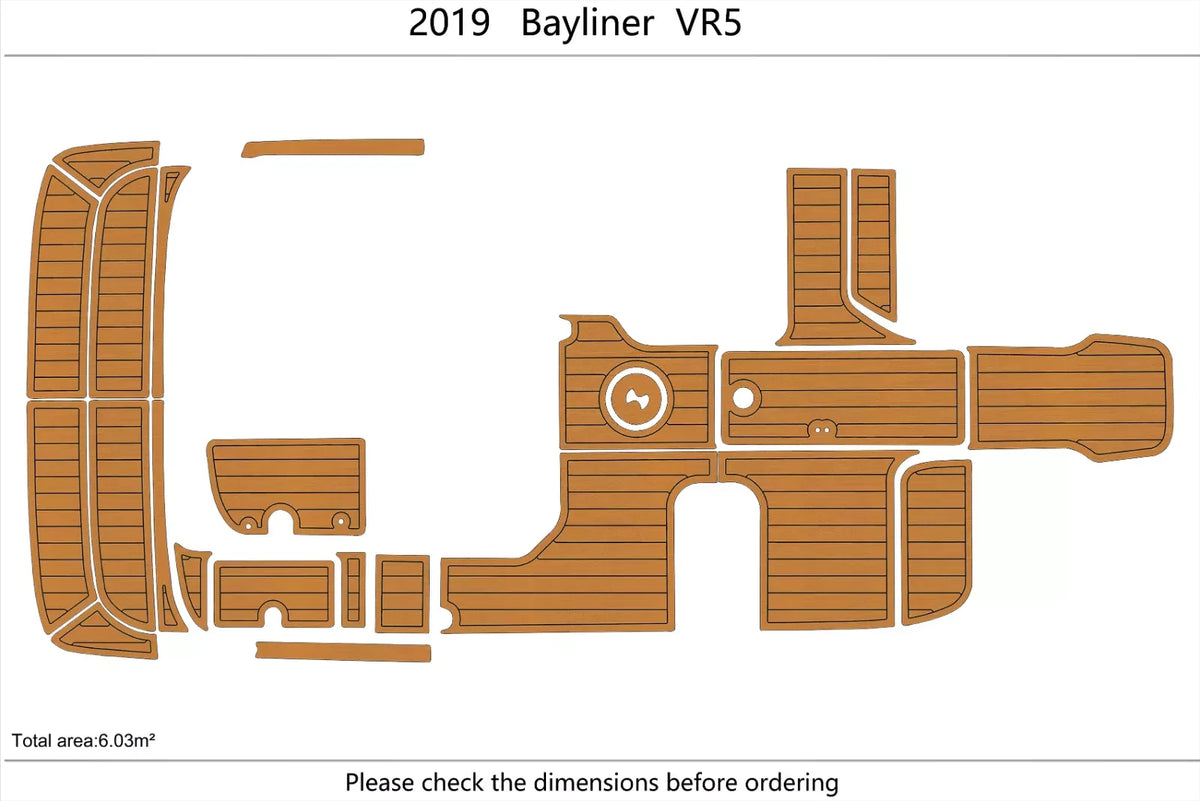 EVA Foam Faux Teak Deck Flooring for Bayliner VR5 (2019)