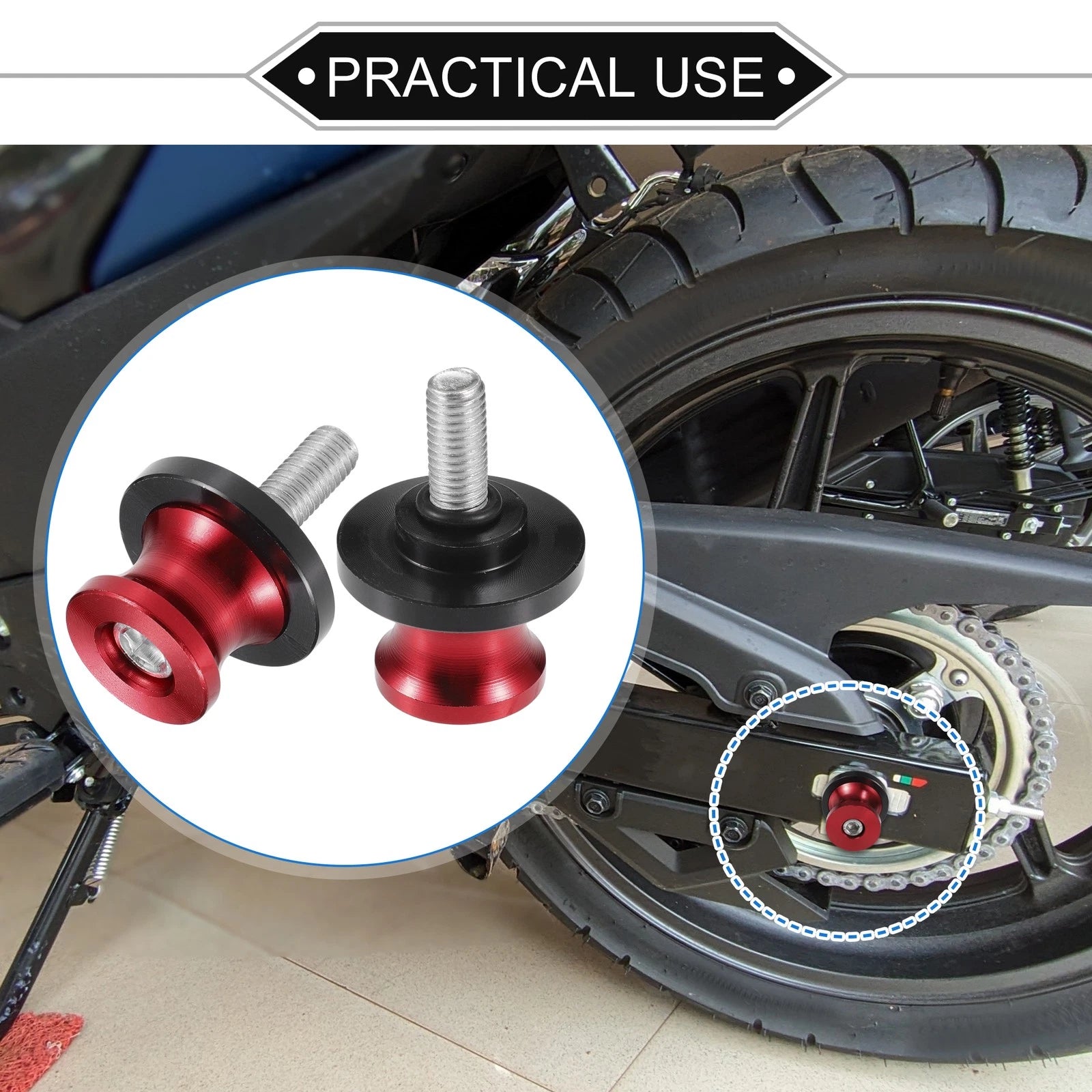 Motorbike Swingarm Spools 8mm CNC Pair for Universal Fit (2000–2025)