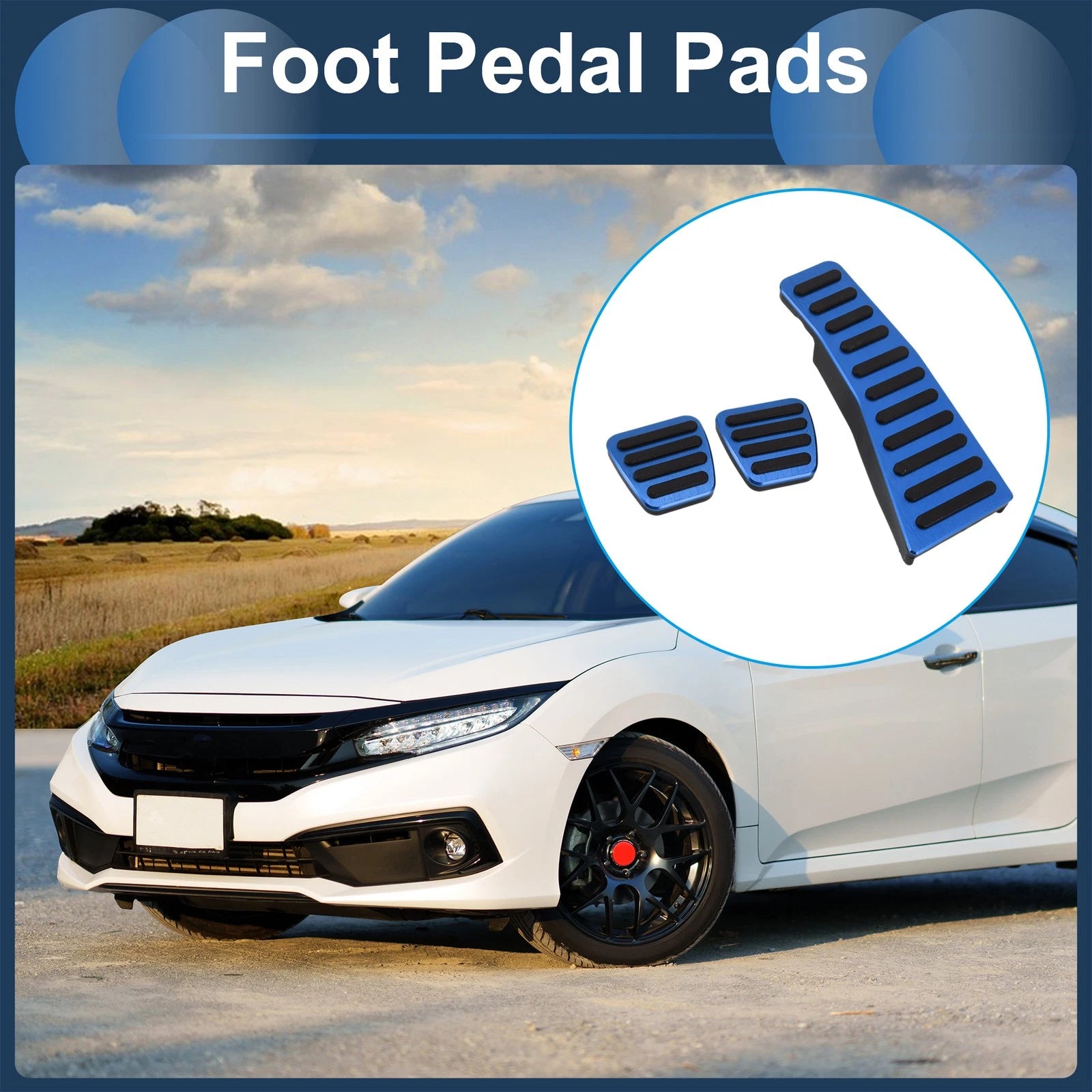 3 Pc Manual Accelerator Pedal Covers Replacement for Honda Civic (2006–2009)