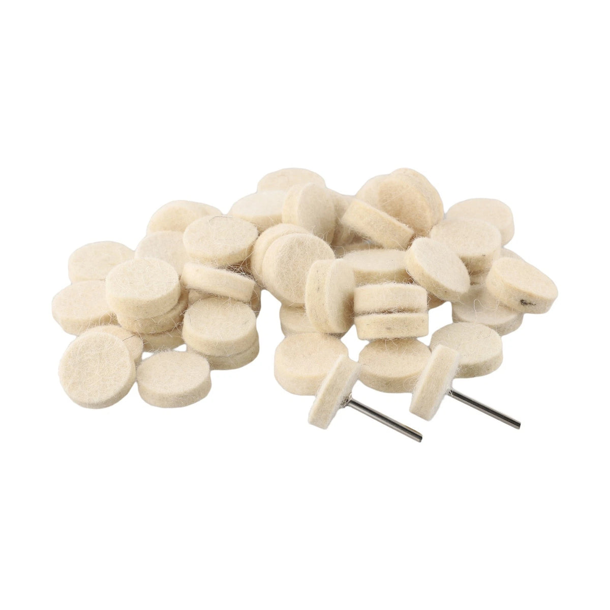 50Pcs 25mm Beige Wool Felt Polishing Buffing Wheel Disc Pad