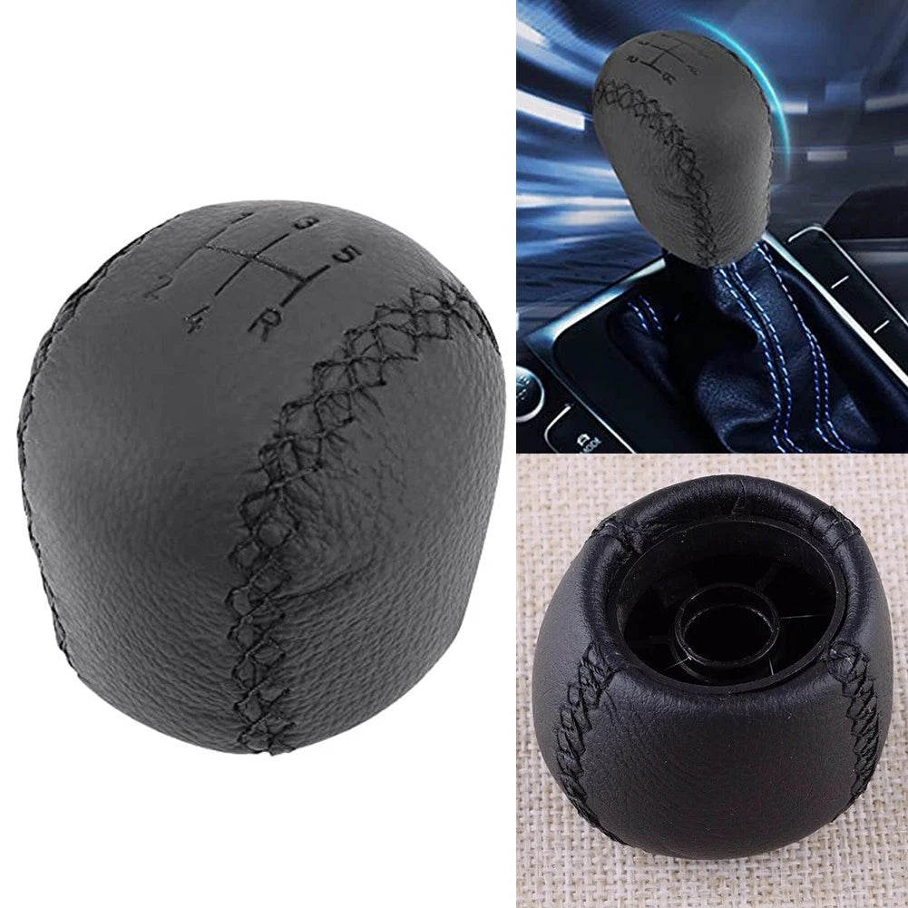 Black PU Leather Gear Shift Knob for Saab Vehicles