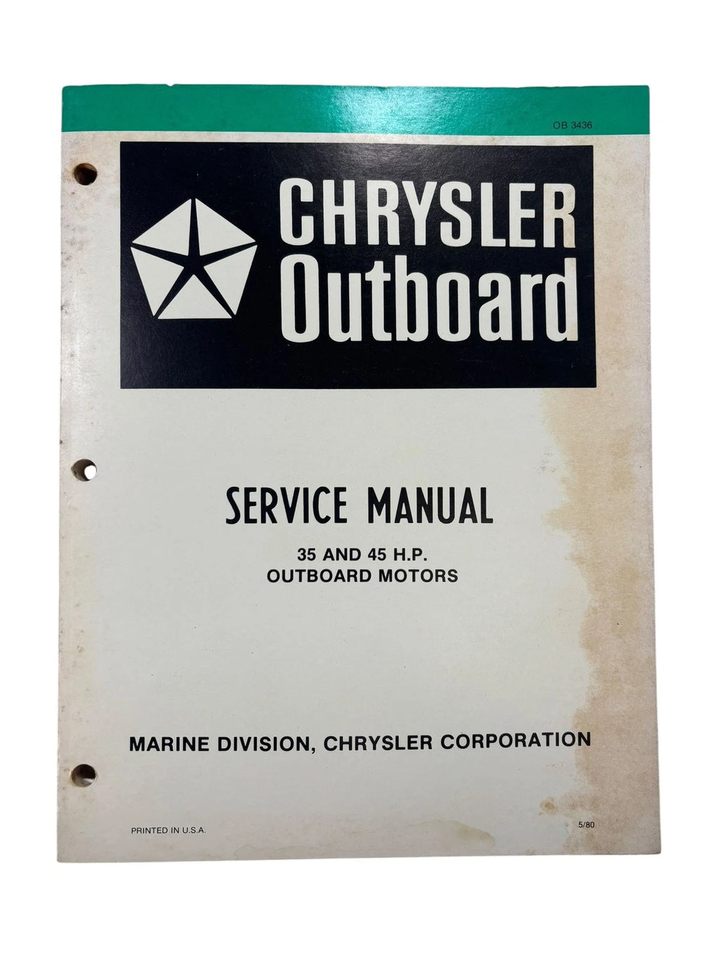 Service Manual for Chrysler Outboards OB3436 (35/45 HP)