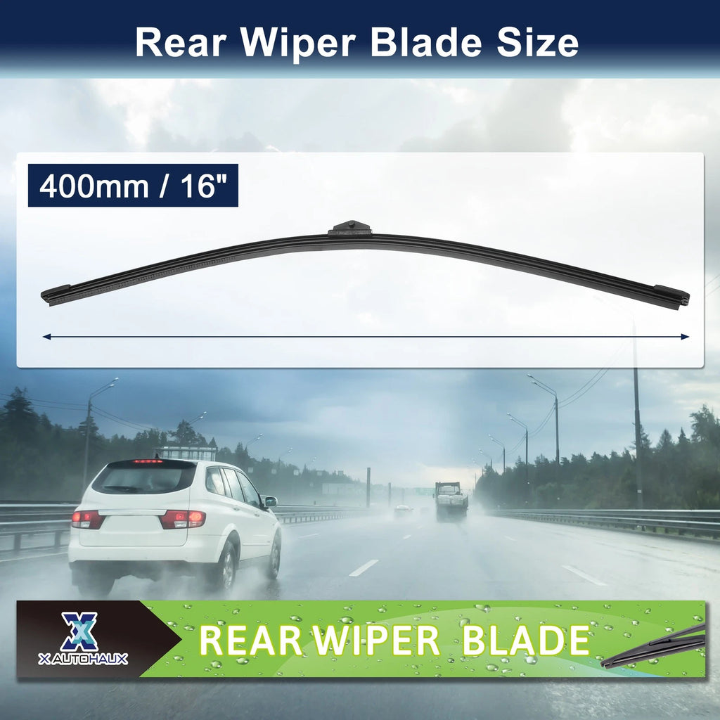 Rear Windshield Wiper Blade 16 Inch Replacement for Audi RS4 Avant (2012–2016)