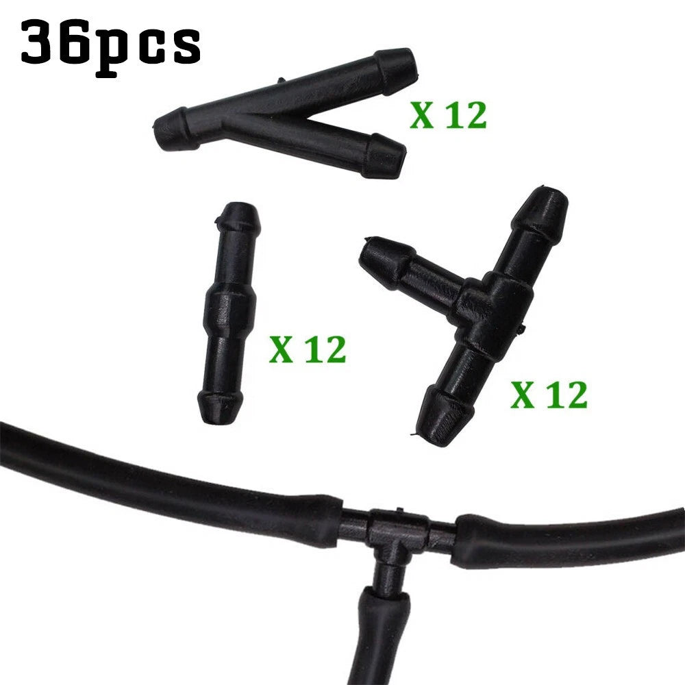 36pcs Hose Connector Wiper Joiner Nozzle Pipe for