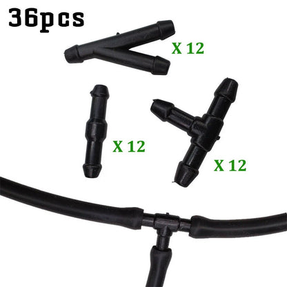 36pcs Hose Connector Wiper Joiner Nozzle Pipe for