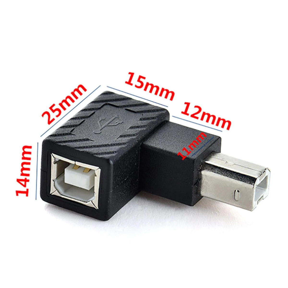 USB 2.0 Type B Print Port Converter Adapter for Printer Scanner (90°)
