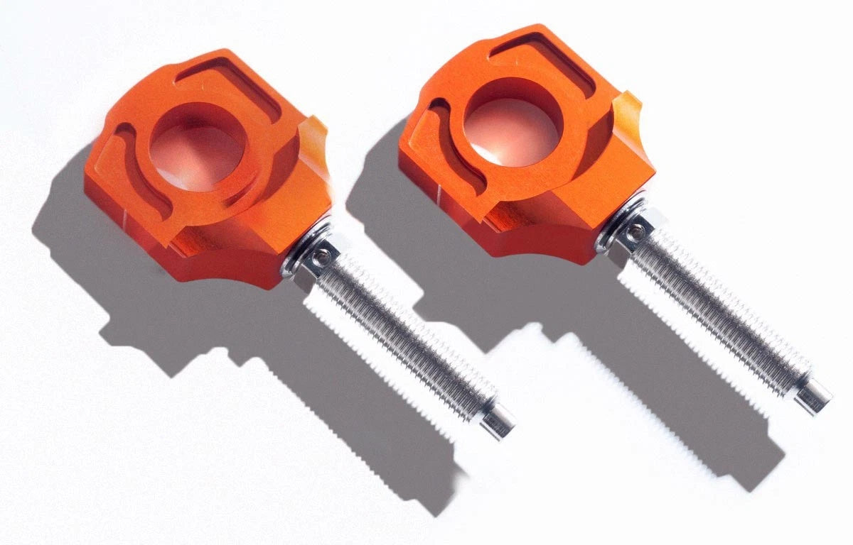 KTM Rear Chain Adjuster Blocks for 125 150 200 250 300 350 400 450 500 530 640 (2000–2023)