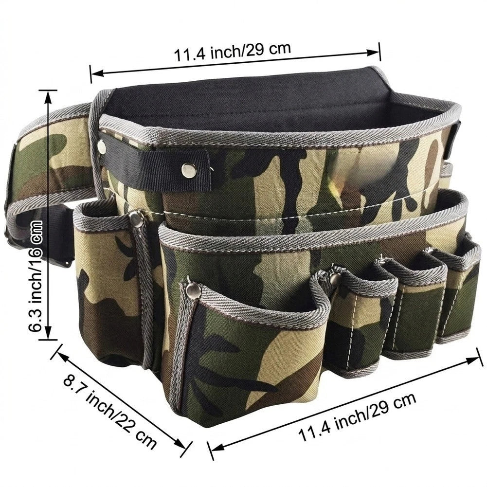 Camouflage Waist Tool Bag for Quick Access - Lightweight Oxford Fabric