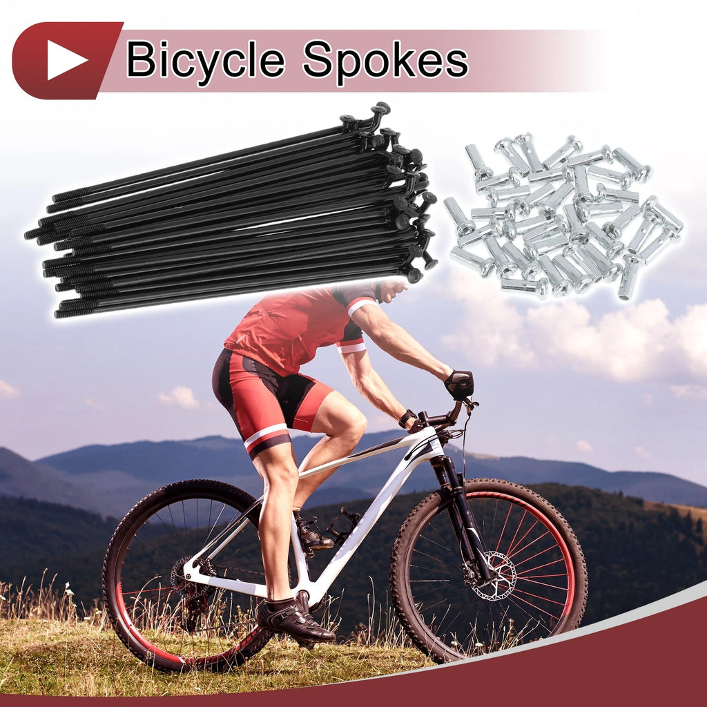 Bicycle Spokes Set 92mm Carbon Steel for 14G Wheel (All Makes)