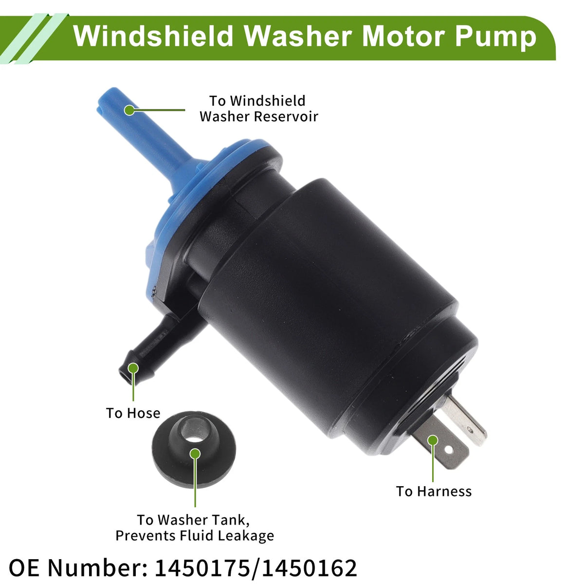 Windshield Washer Pump w/Grommet for Opel Corsa B (1993–2000) No. 1450175