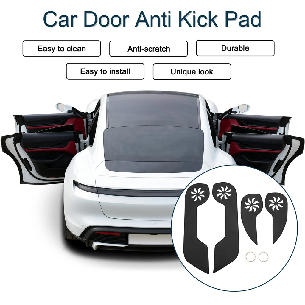 Door Anti Kick Pad Sticker Protector for Honda CRV (2007–2011) Black 1 Set