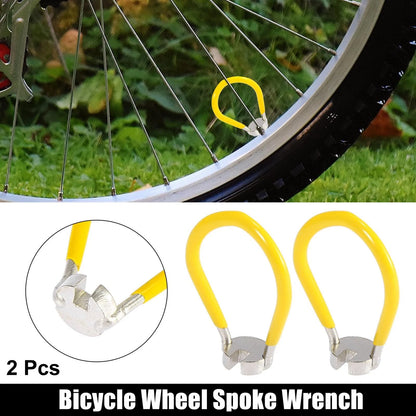 Bike Spoke Wrench 3.7mm Repair Tool Set for Bicycle Wheel (Yellow) (2 Pack) (—)