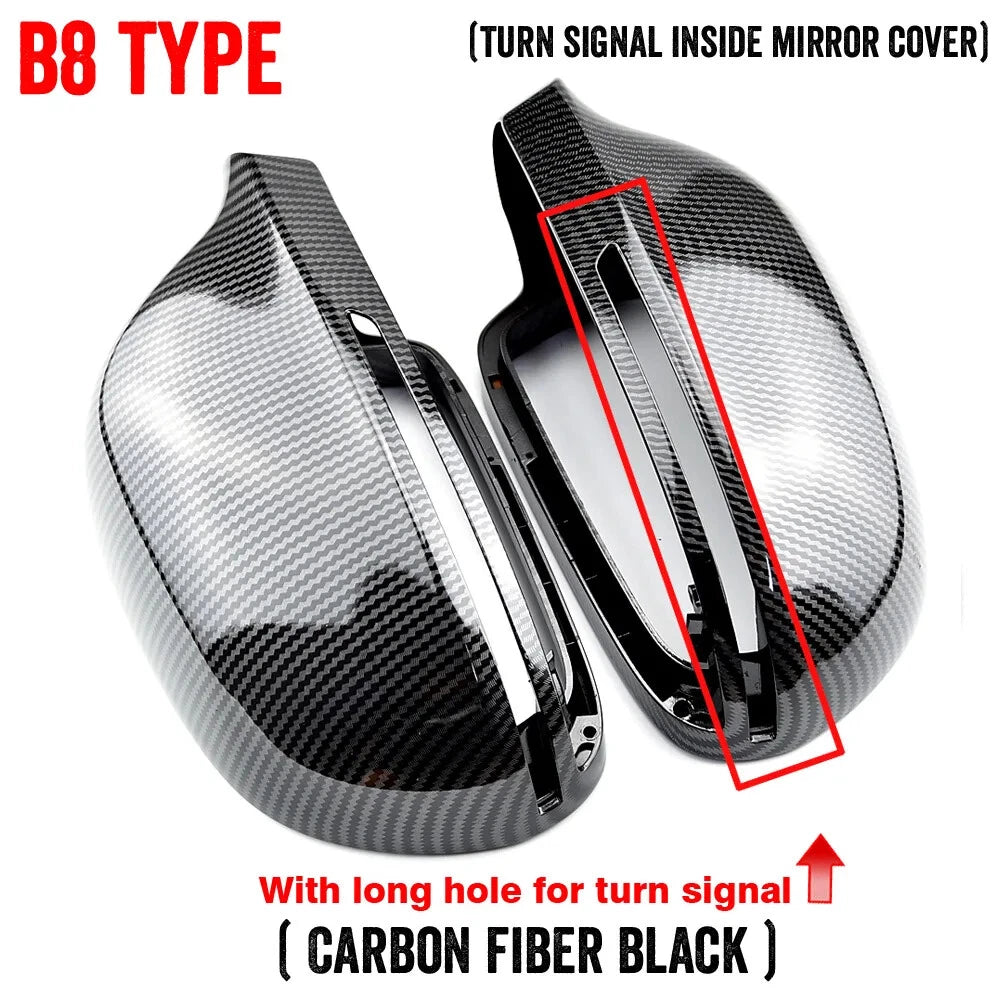 Carbon Look Mirror Cover Cap for Audi A3/S3 8P (2008–2009)