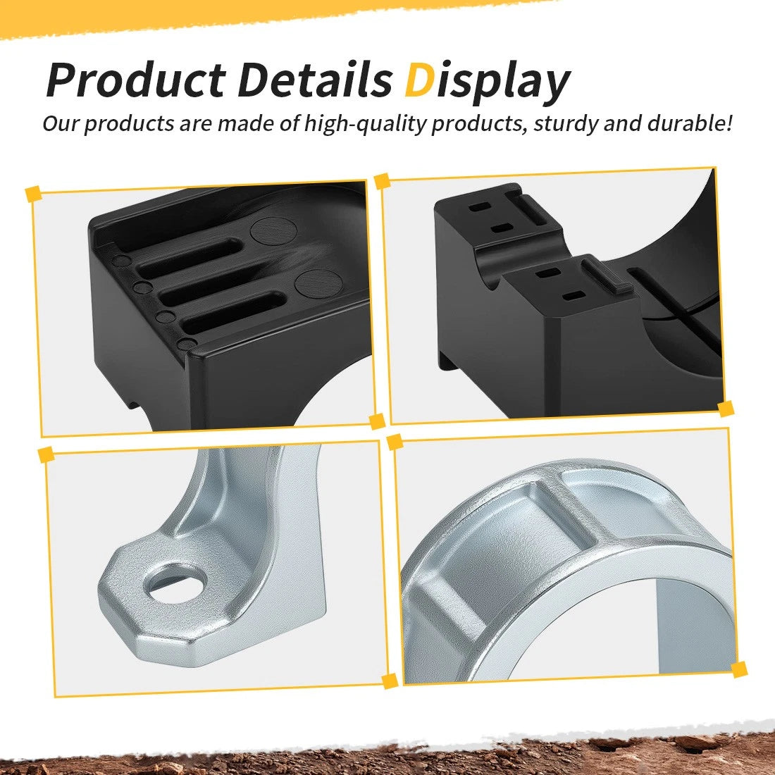 Rear Sway Stabilizer Bar Bushing & Cap Bracket for Polaris RZR 570 1000 Turbo (2010–2023)