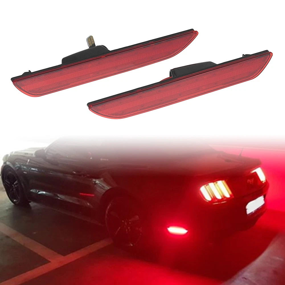 LED Rear Side Marker Lights for Ford Mustang (2015–2022) PC Shell Red
