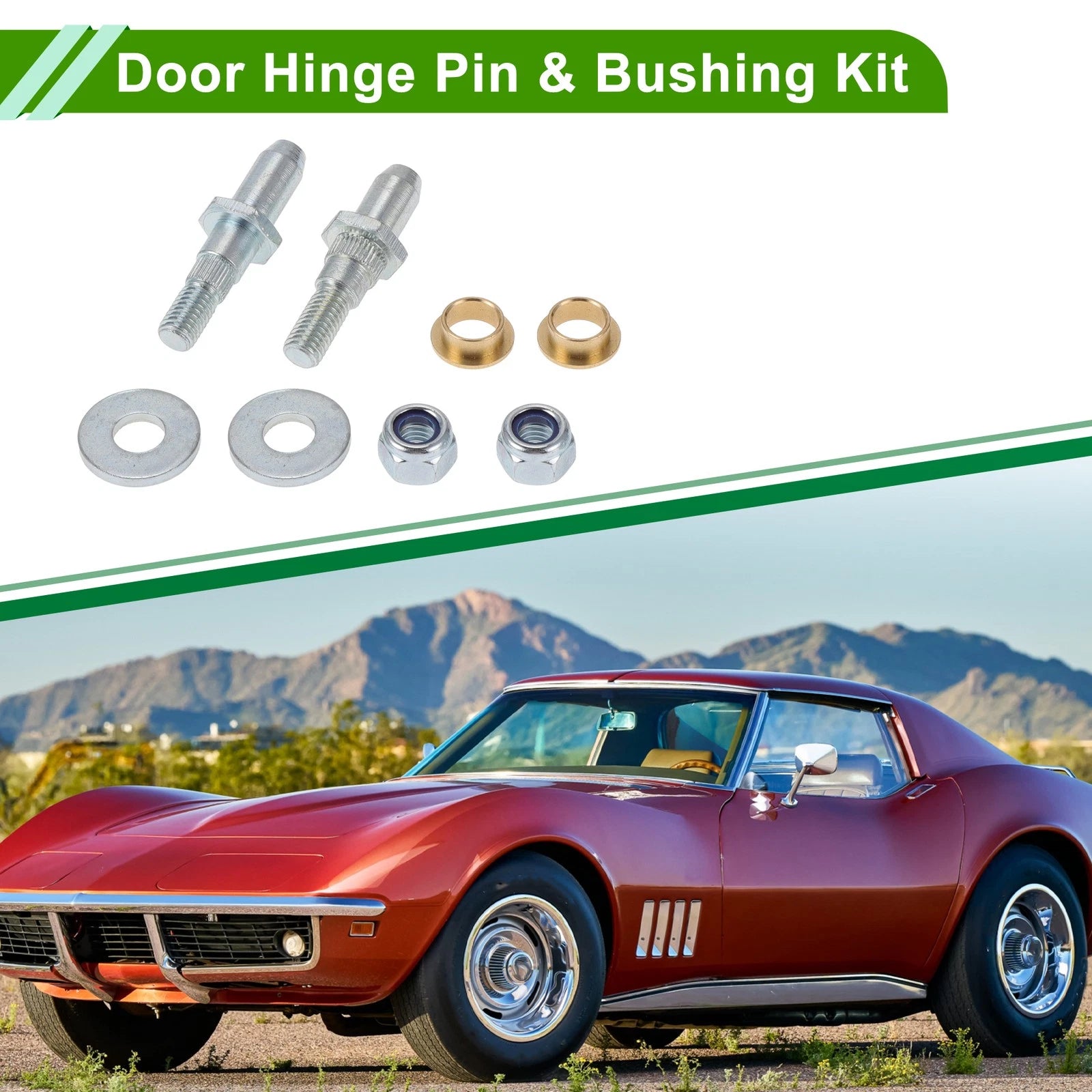 Door Hinge Pin and Bushing Kit for Chevy Avalanche Sierra GMC (1 Set)
