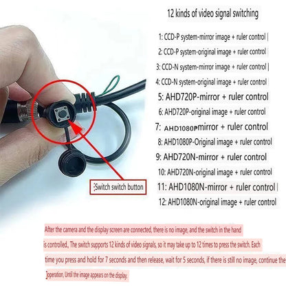 CCD/AHD 720P/1080P Backup View Camera For RV Truck Bus Van Camper Trailer 12-24V