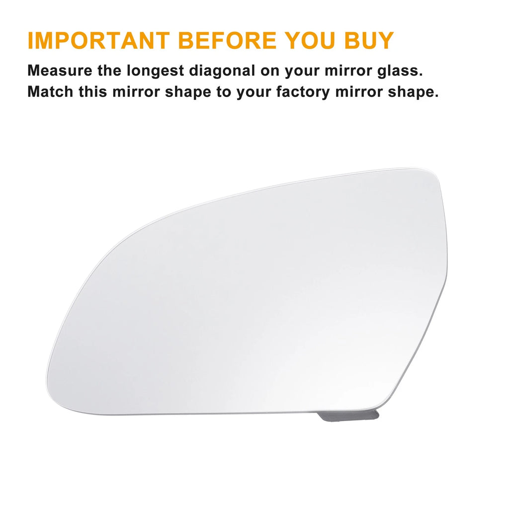 Left Side Mirror Glass with Back Heated for Audi A4 (2010–2015)