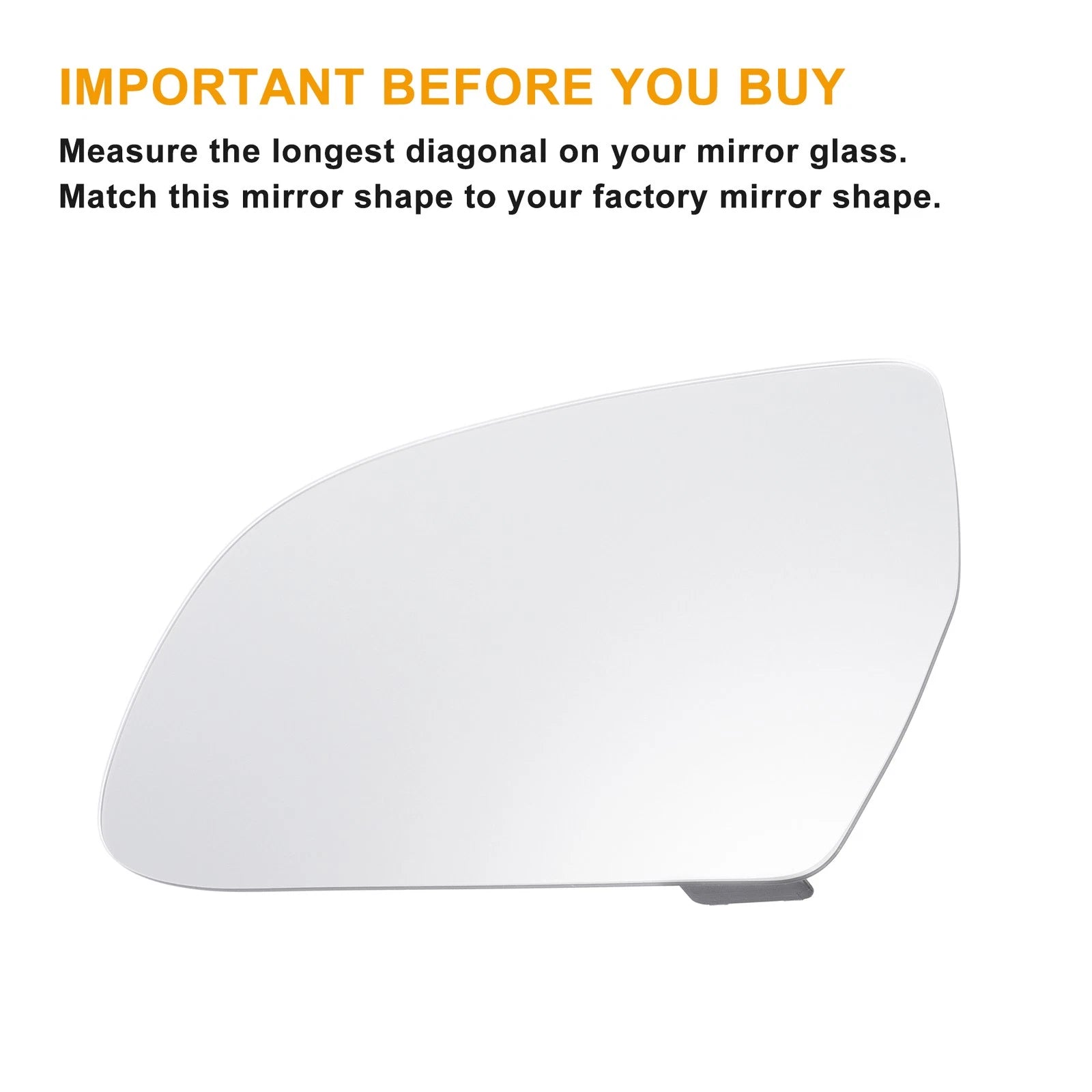 Left Side Mirror Glass with Back Heated for Audi A4 (2010–2015)