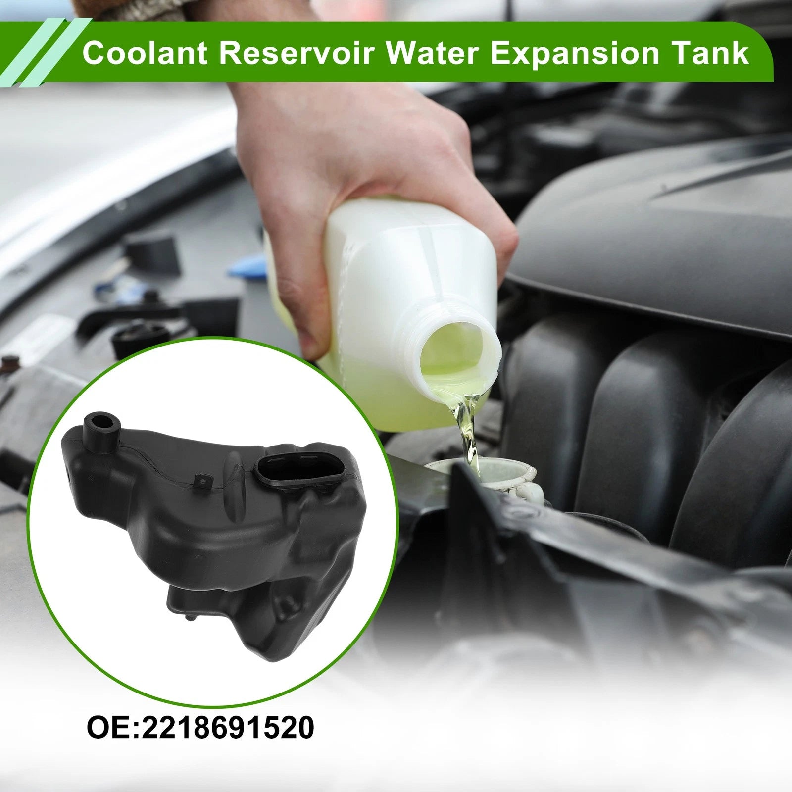 Coolant Expansion Overflow Tank Replacement for Mercedes CL63 AMG CL550 (2007–2012)