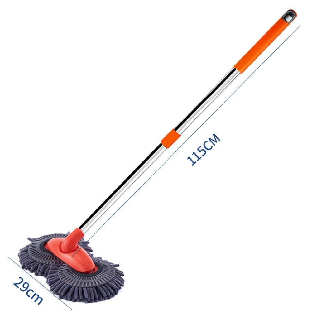 Dual Microfiber Car Wash Mop with Rotating Head for Efficient Cleaning