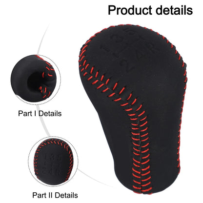 Gear Shift Knob Lever for Toyota RAV4 (2013–2018) PU Leather Red Stitch