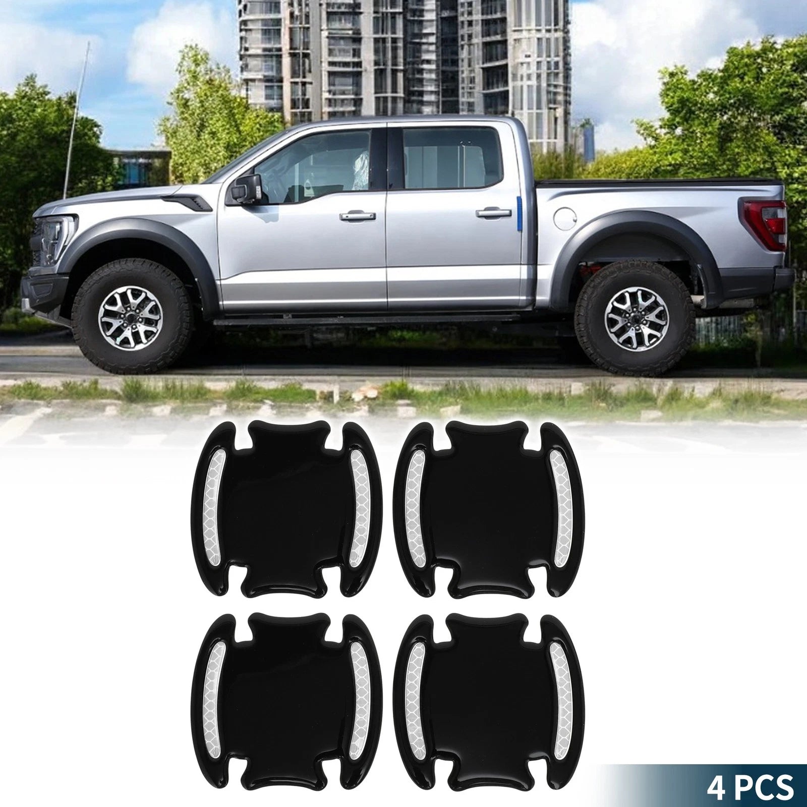 Set of 4 Door Handle Cup Covers for (Anti-scratch, Reflective)