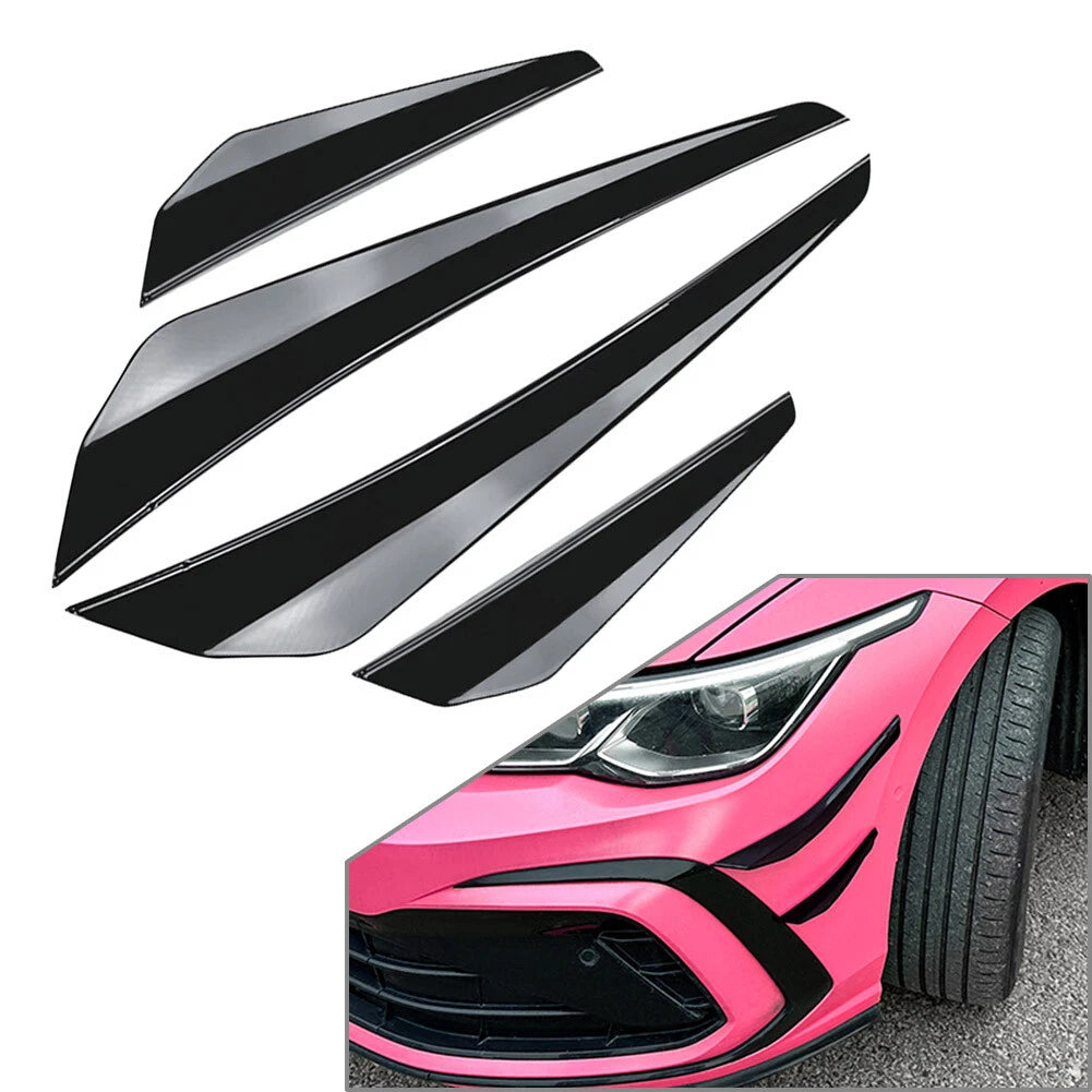 Front Bumper Side Spoiler Splitter Air Blade For VW Golf 8 GTD R Line 2020-2023