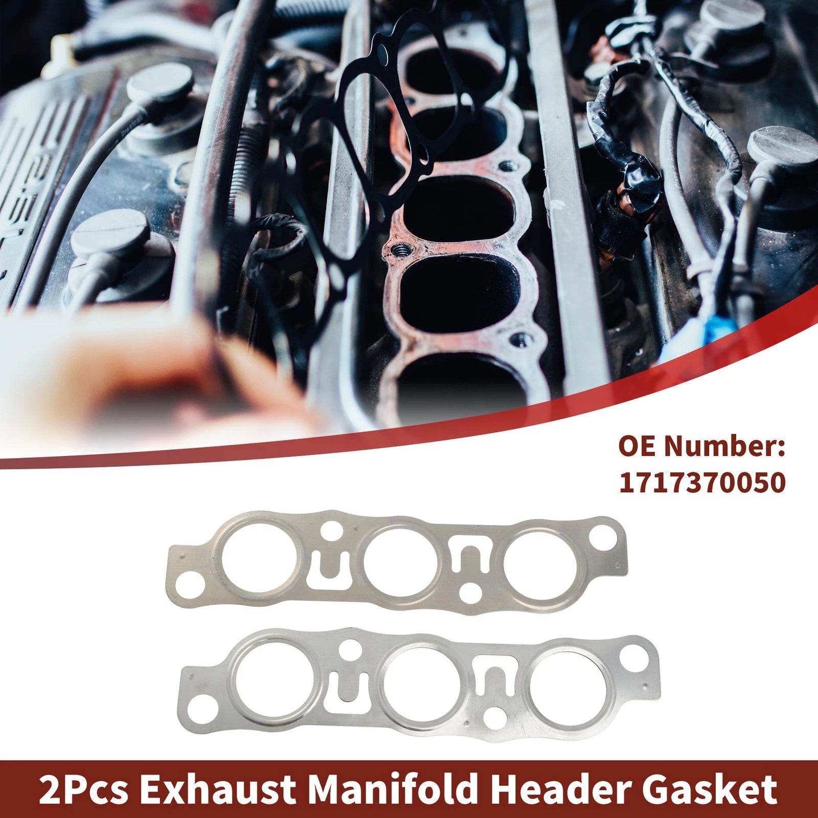 2 Pcs Exhaust Manifold Header Gasket Replacement for Lexus IS (1999–2005)