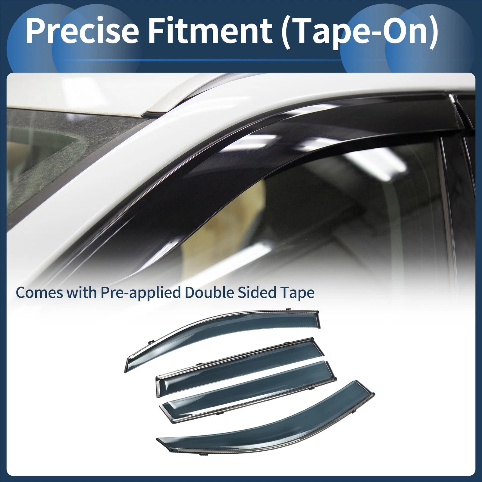 Window Deflectors Side Vent Visors Black 1 Set for Toyota RAV4 (2006–2012)