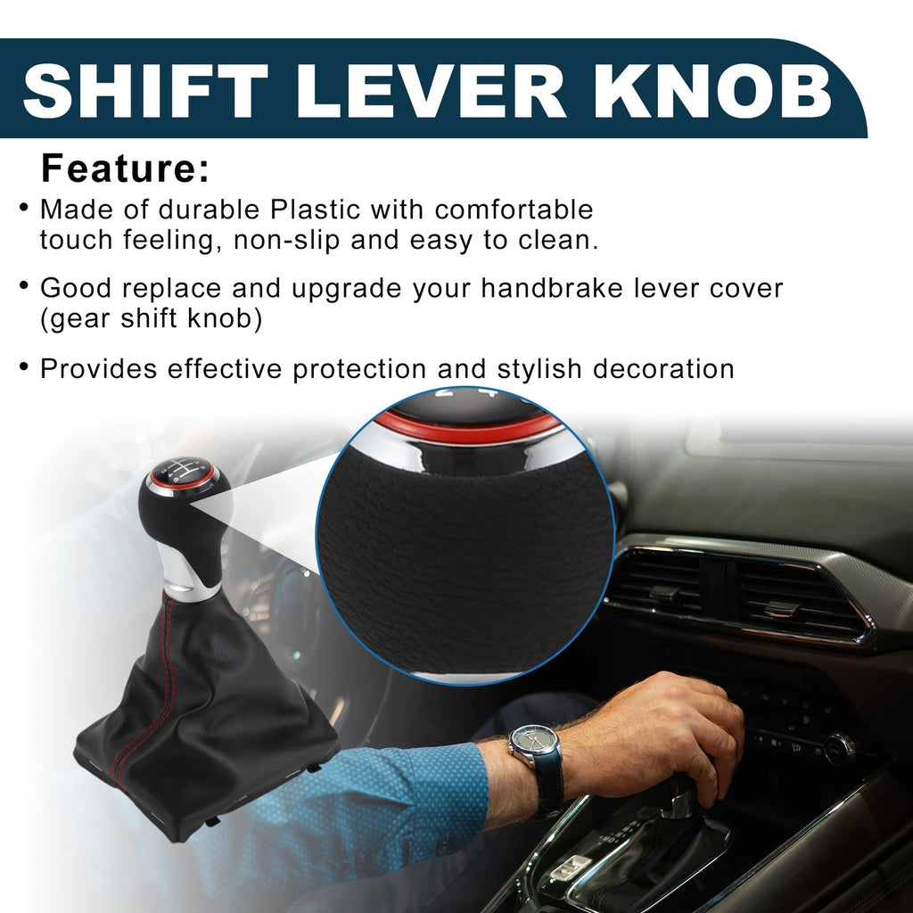 6 Speed Manual Shift Knob with Boot Cover for Audi A4 B8 (2009–2015)