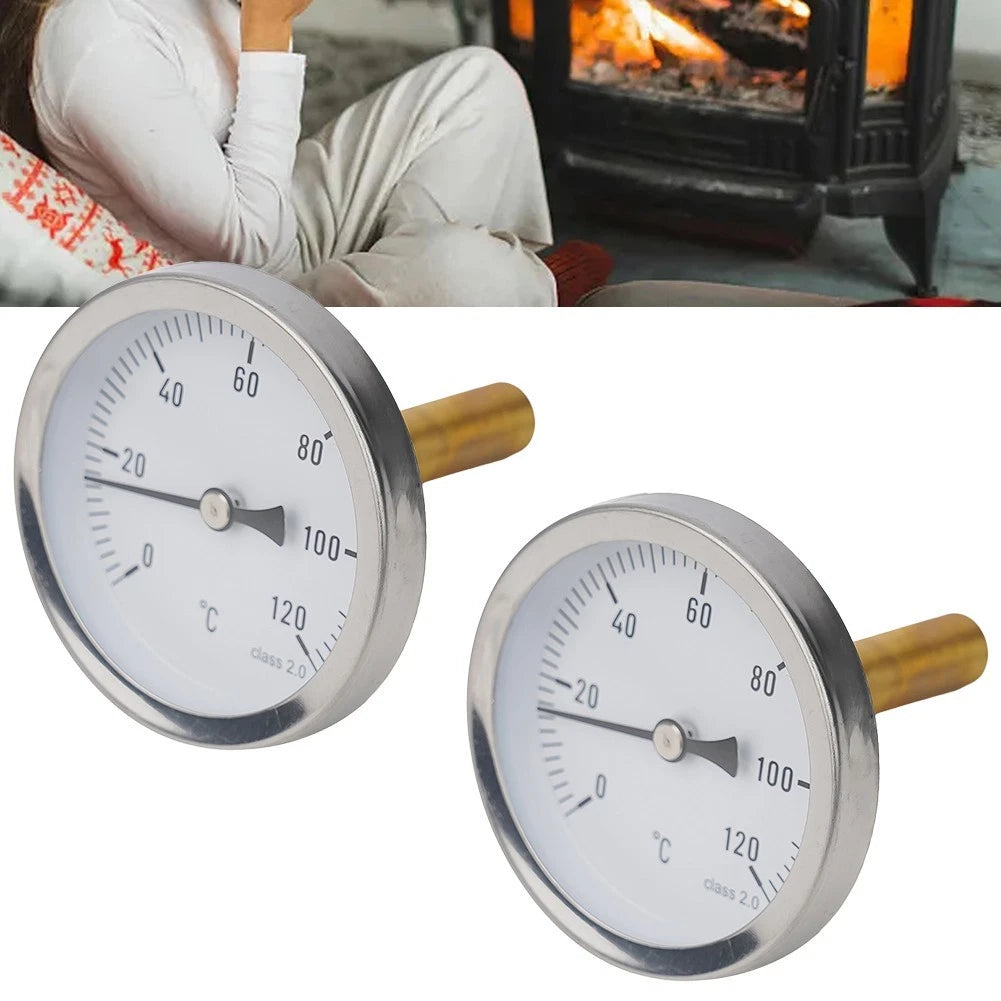 2X Heating Thermometer 63mm Bimetal for Accurate Temperature Reading