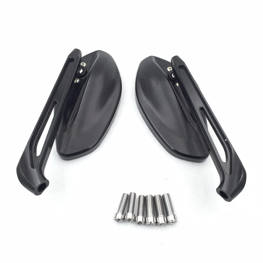 CNC Gridding Black Integrated Side Mirrors for