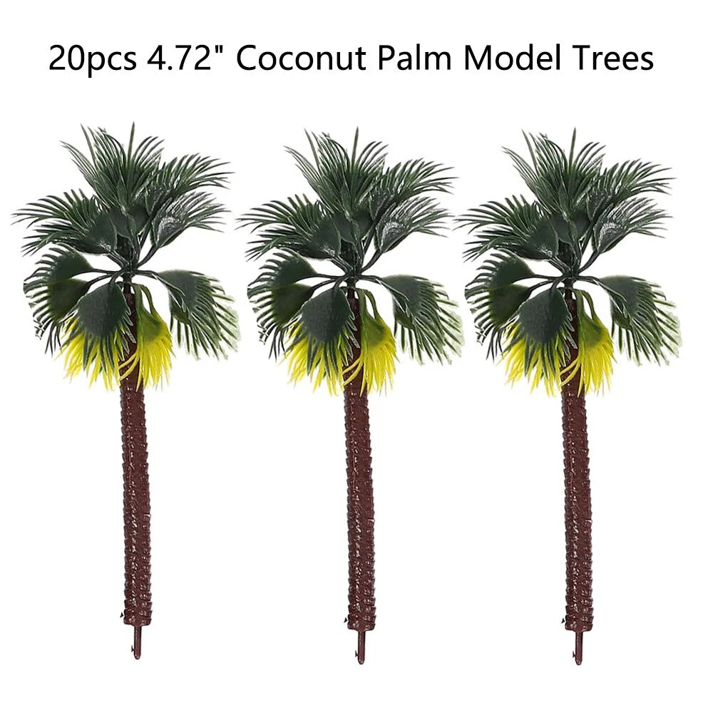 20pc Coconut Palm Model Trees for DIY Scenery