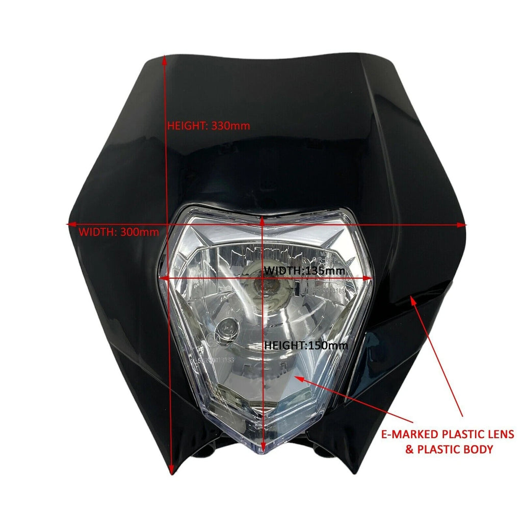 Head Tail Light Kit for Dirt Bike (Black)