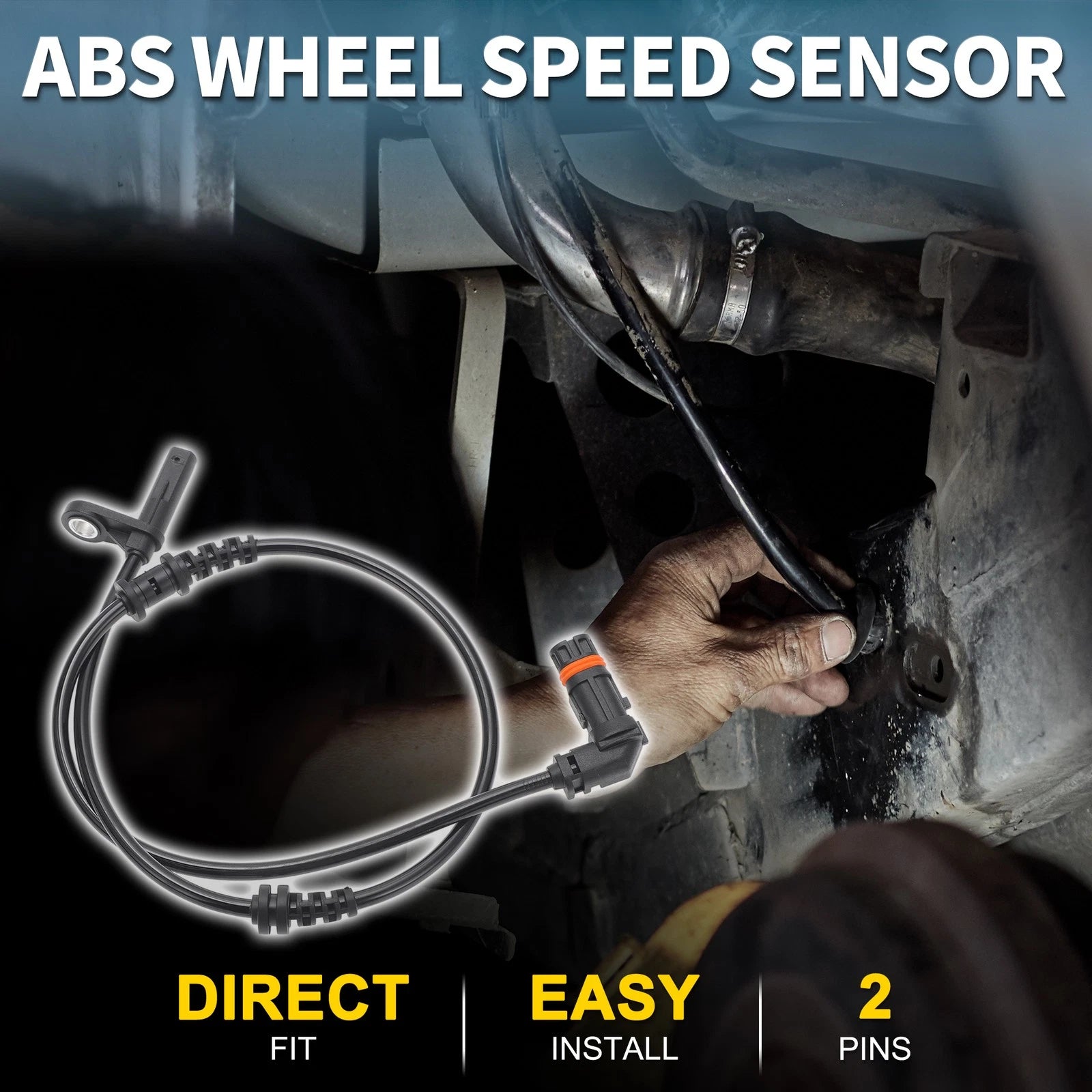 2pc Front Side ABS Wheel Speed Sensor for Mercedes-Benz SLC300 (2017–2019)
