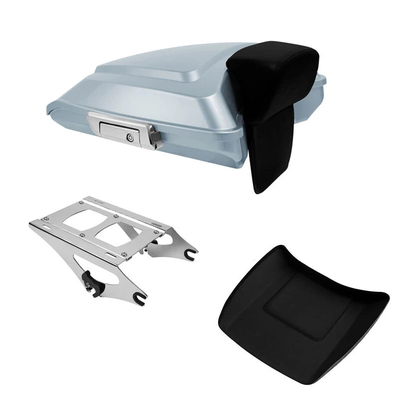Silver Razor Trunk Backrest Mount for Harley Touring Road Glide (2014–2026)