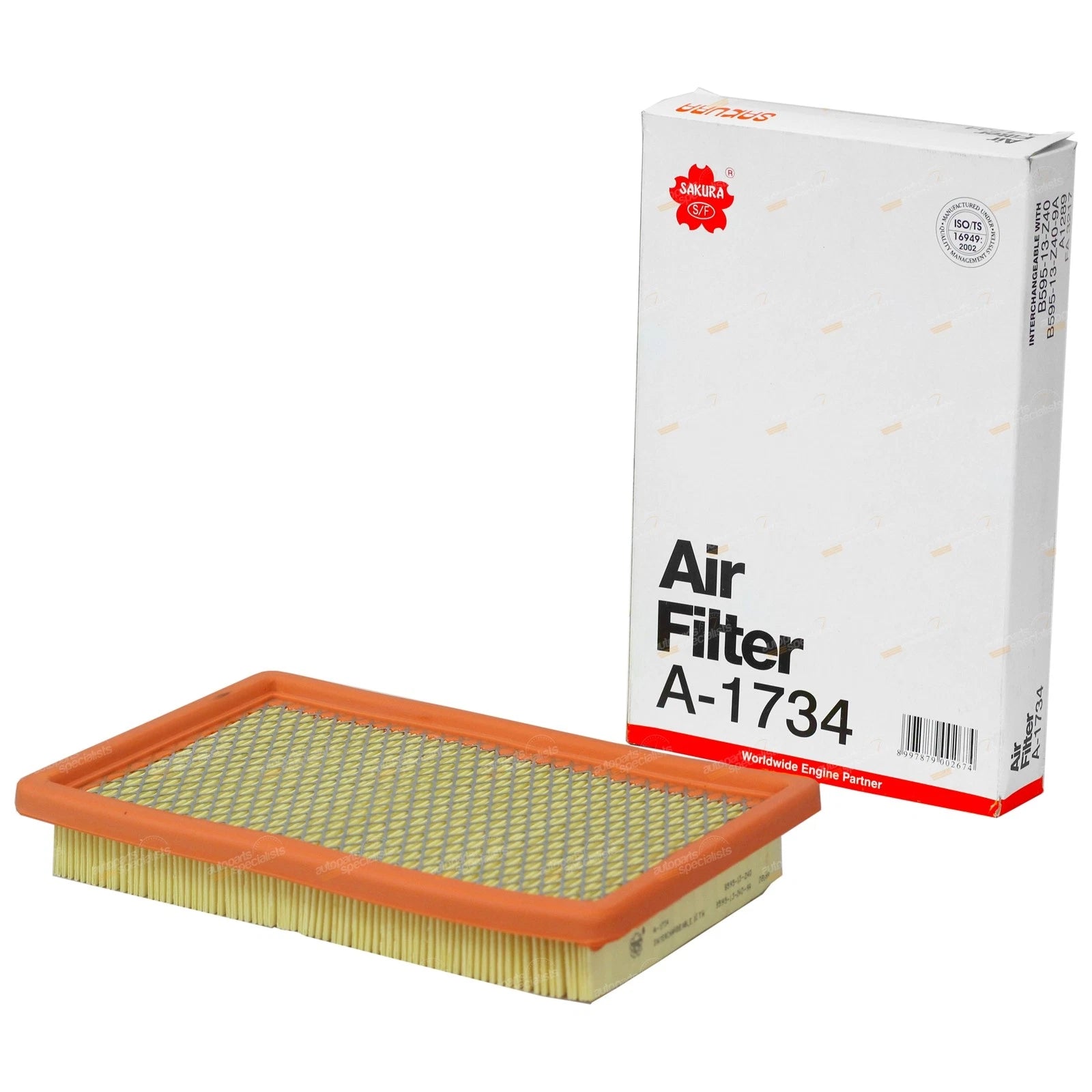 Air Filter for Sakura FA-1734, Ryco A1289 (Interchangeable)