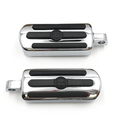 Chrome Gear Skull Footpeg Footrest for Harley V Rod Muscle Tri Glide (1984–2018)