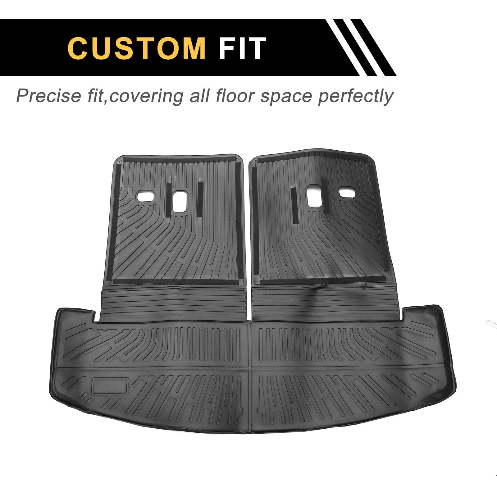 Cargo Liner Rear Trunk Mat TPE for Hyundai Santa Fe 2024–2025 Stripe Pattern
