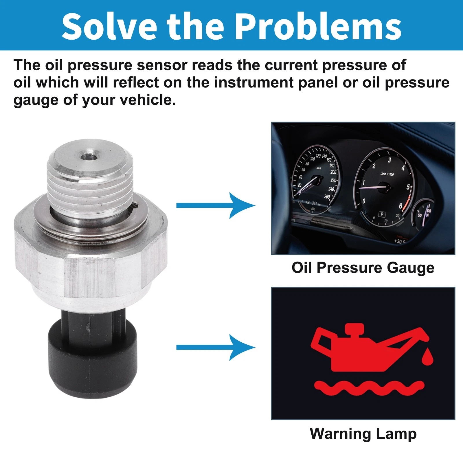 Engine Oil Pressure Sensor OEM Replacement for Buick Allure (2008–2008)