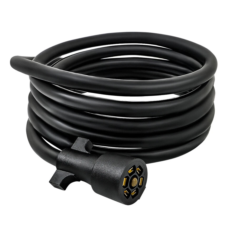 7-Pin 7-Way Trailer Cable Cord Wire Harness Light Plug Connector (6/7/8/12/16FT)