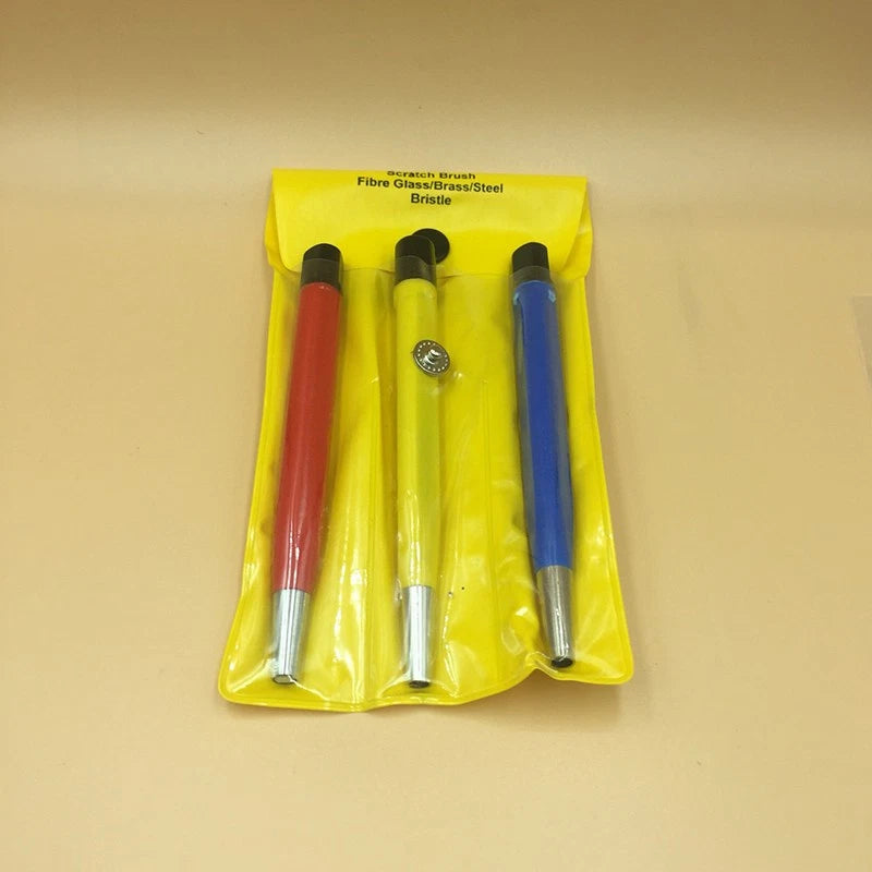 3X Copper Steel Scratch Brush Pen Rust Removal Tools for Watch Repair