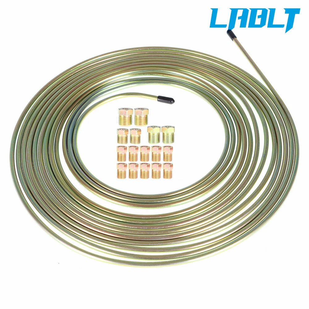 Brake Line Tubing Kit for LABLT (25Ft, 3/16, Double Galvanized Steel)