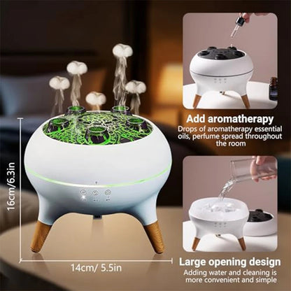 Flame Humidifier Aromatherapy Diffuser with 7 Color Lights and Timer